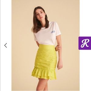 Nocturne Neon Green Ruched Skirt - NWT sz. L